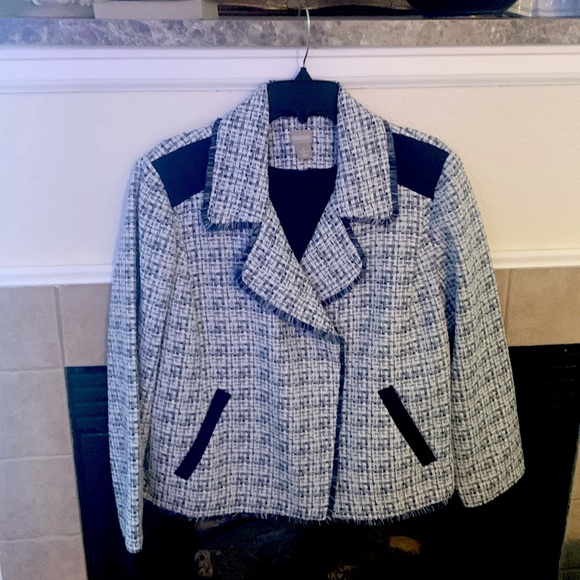 Chico's Jackets & Blazers - Chico’s blue and white textured jacket.  Excellent condition.